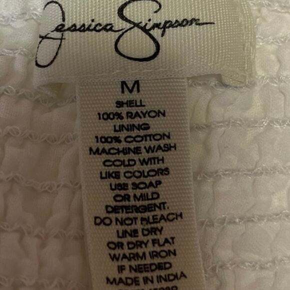 Jessica Simpson White Eyelet Lace Embroidered Sleeveless Cami Camisole Dress M - Picture 6 of 6